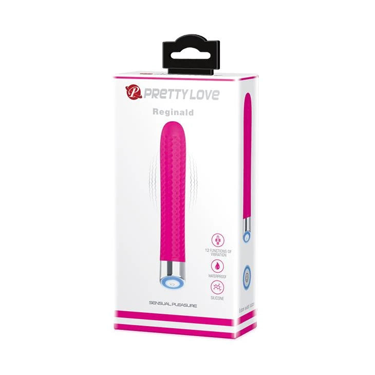 Vibromasseur classique Reginald 12 fonctions – rechargeable, rose | Pretty Love