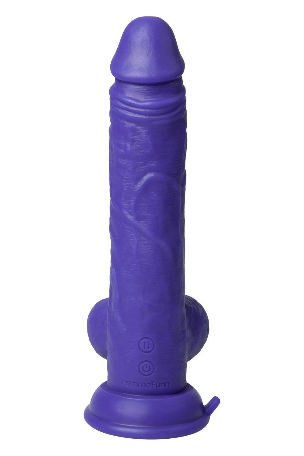 Realistic vibrator Thruster Baller 22.4 cm – remote control, rechargeable, purple | FemmeFunn