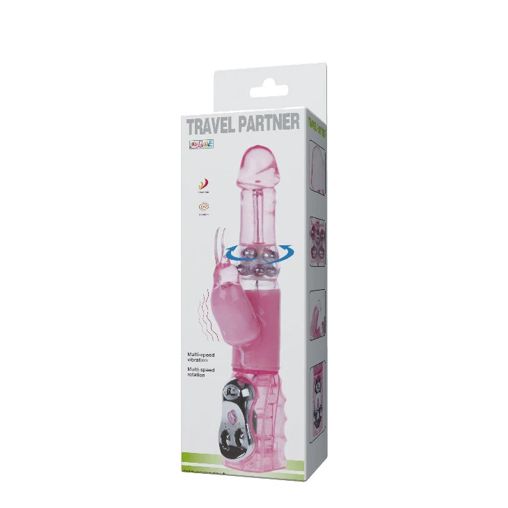 Vibrador rabbit Travel Partner – rotativo, roxo | Baile