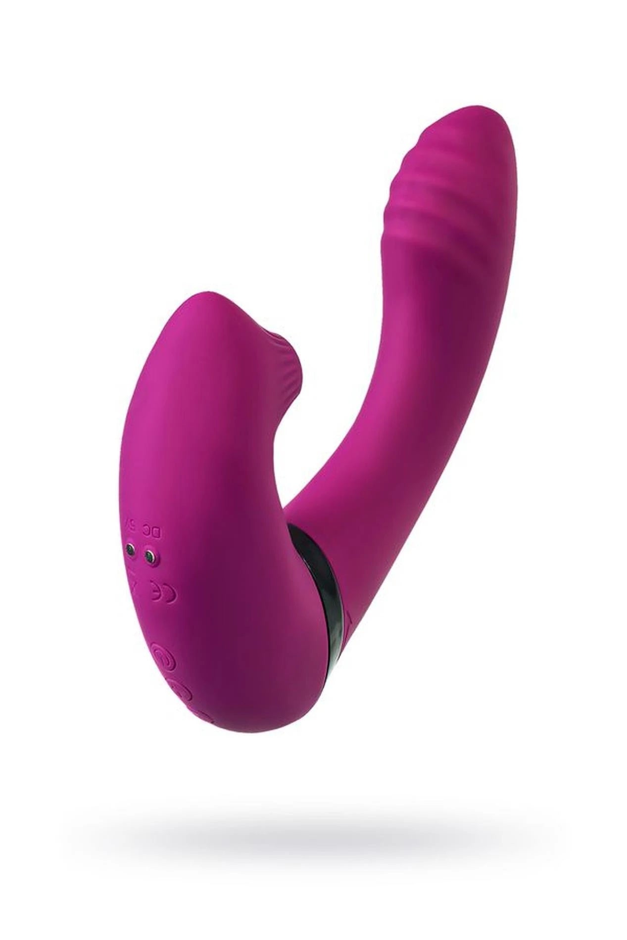Vibromasseur JOS avec stimulateur clitoridien JOS Spin, silicone, violet, 23 cm