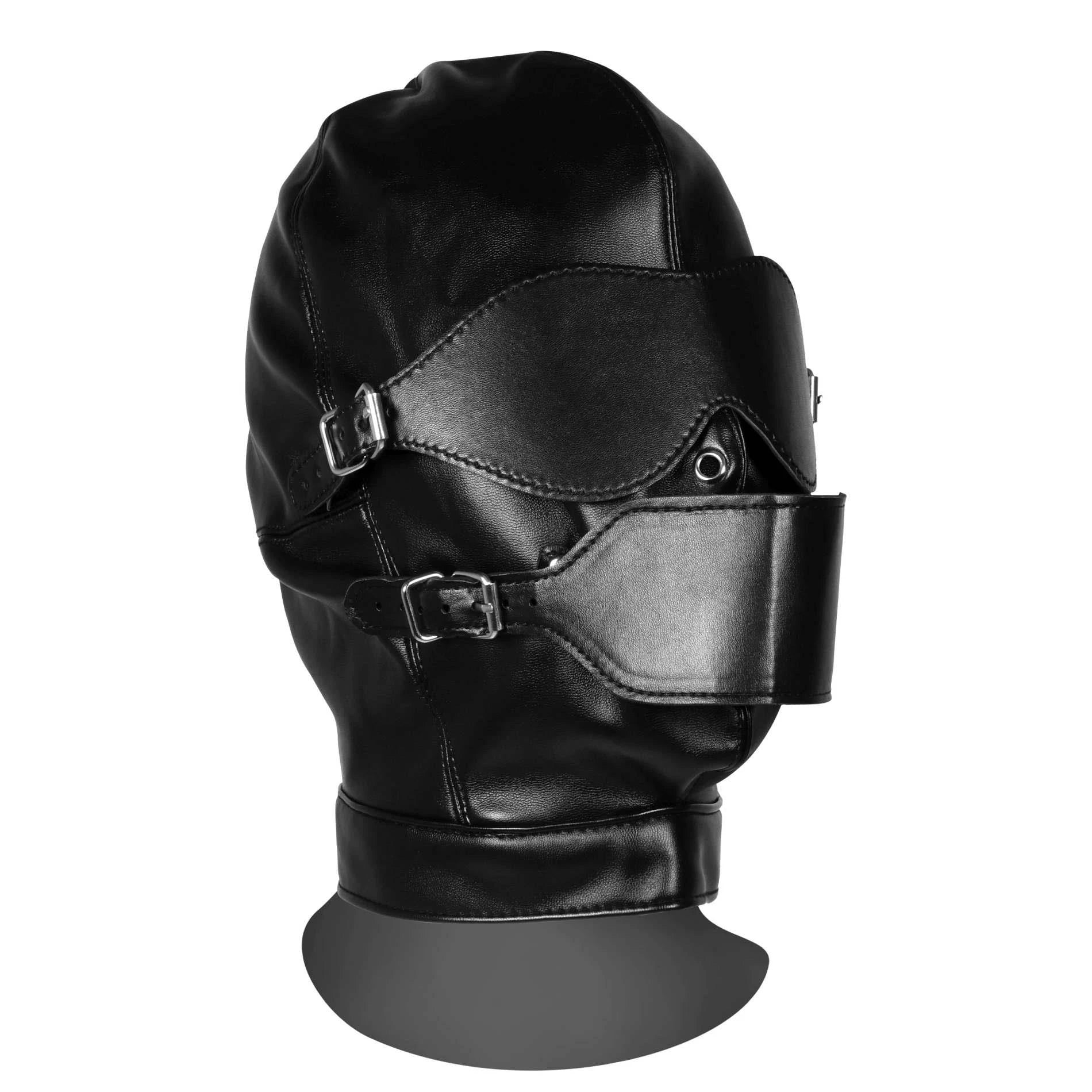 Masque bandeau avec bâillon boule respirant - Noir