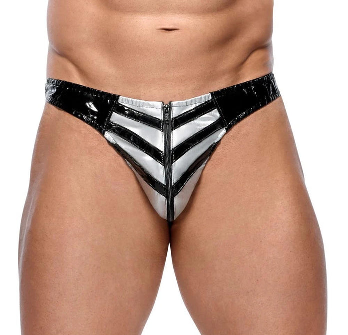 Slip – wetlook, con zip, nero 28905341711 | Black Level