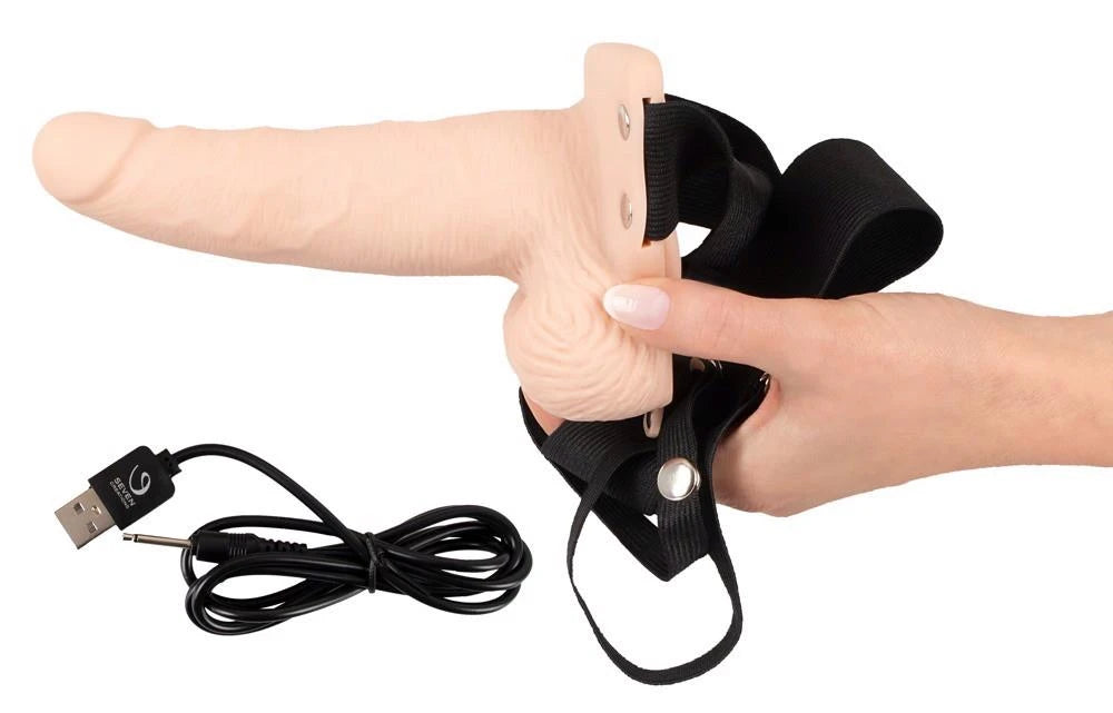 Arnés strap-on 7 funciones – recargable, nude