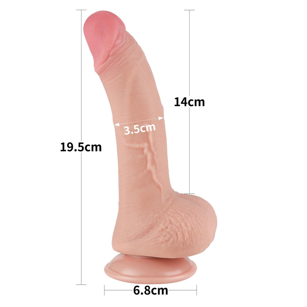 Realistischer Dildo Layer 19.5 cm – mit Saugnapf, doppelt, hautfarben 10-LV317202 | Lovetoy
