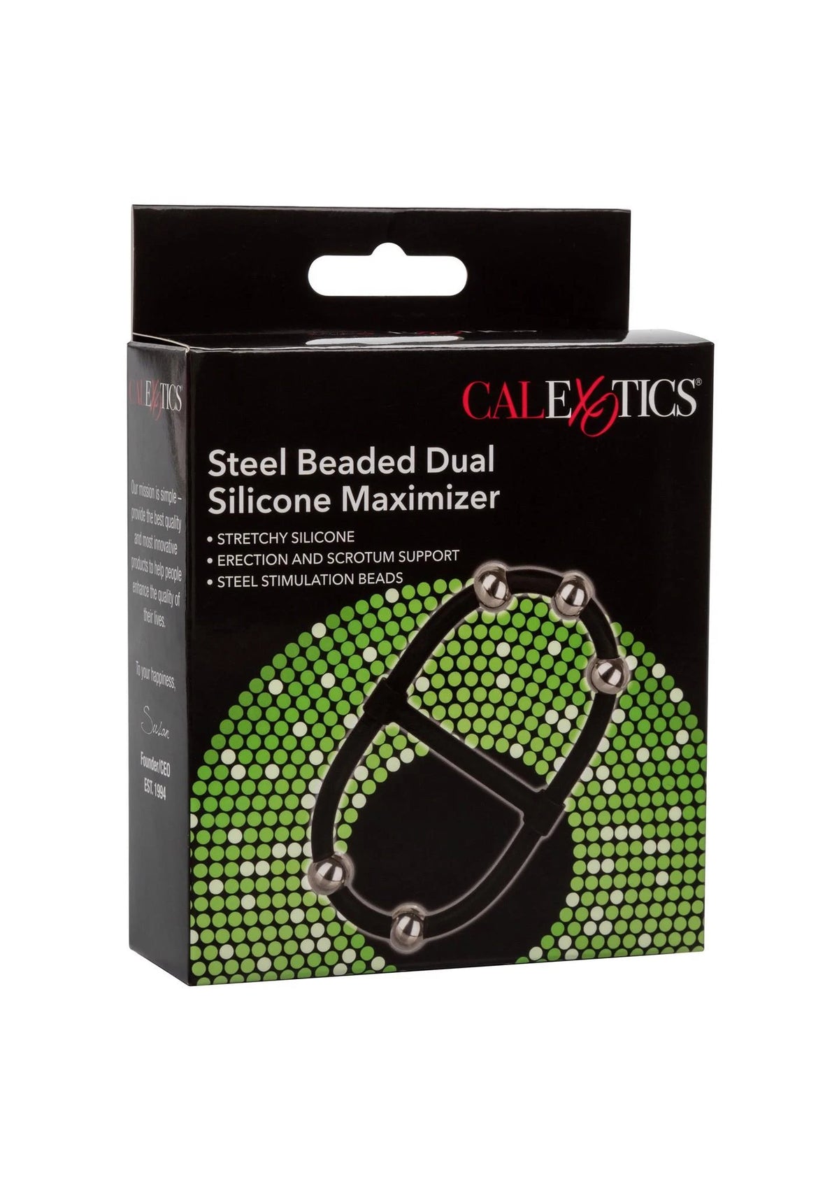 Anillo para el pene Beaded Maximizer – doble, negro | Calexotics