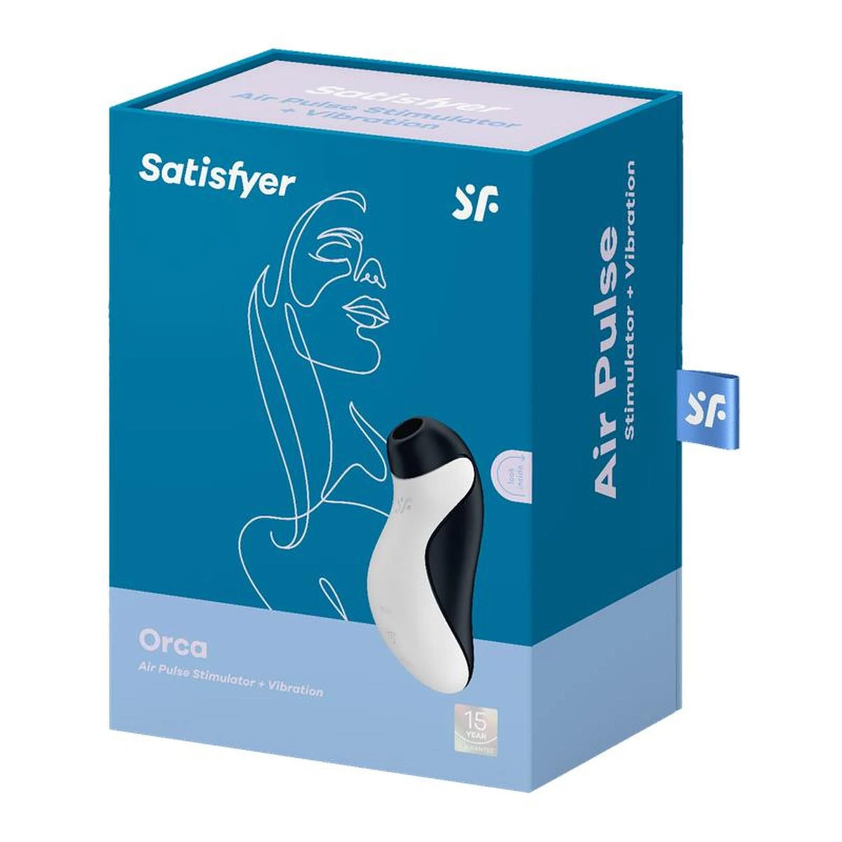 Stimulateur clitoridien Orca Air Pulse 12 fonctions – rechargeable, double, noir | Satisfyer