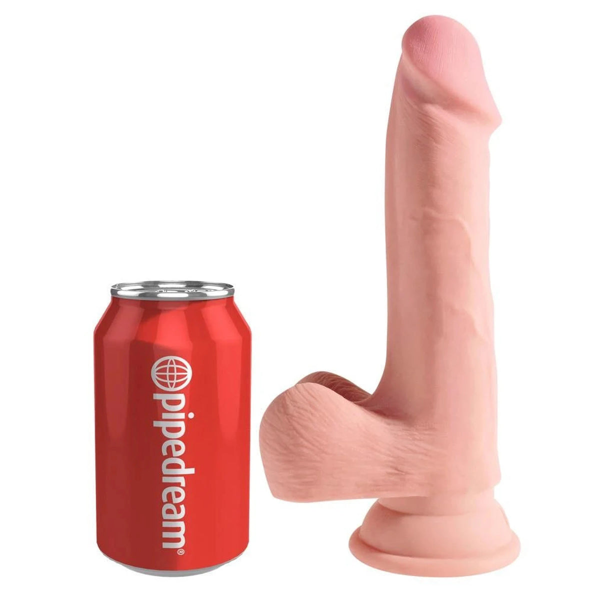 Realisztikus dildó Triple Density 22.9 cm – tapadókorongos, testszínű | King Cock Plus