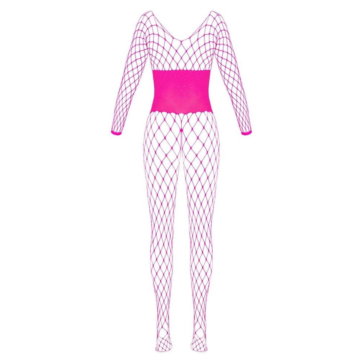 Catsuit – aus Netz, ouvert, rosa | Fantasy by Cottelli