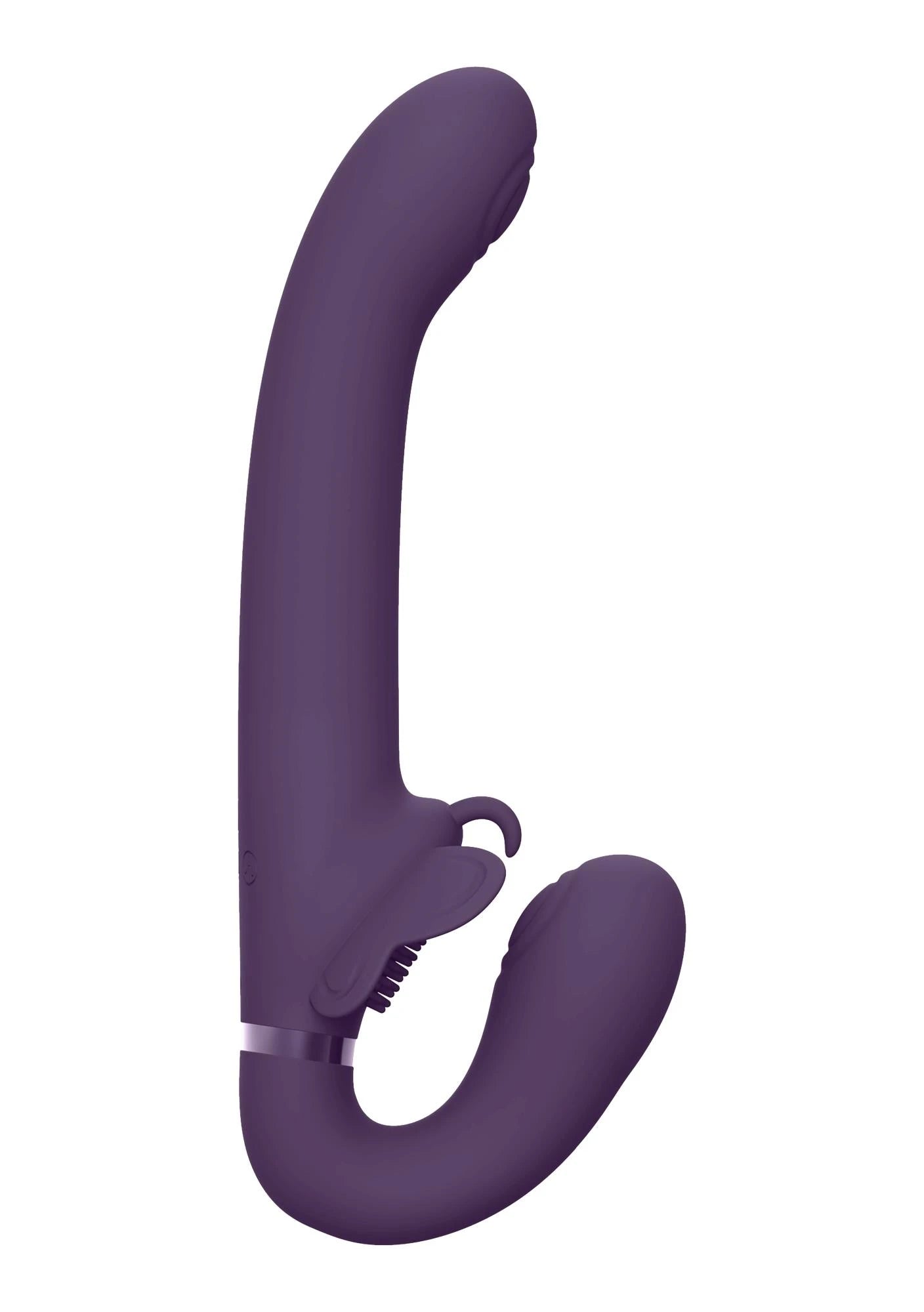 Satu - Pulse-Wave and Vibrating Strapless Strapon - Purple