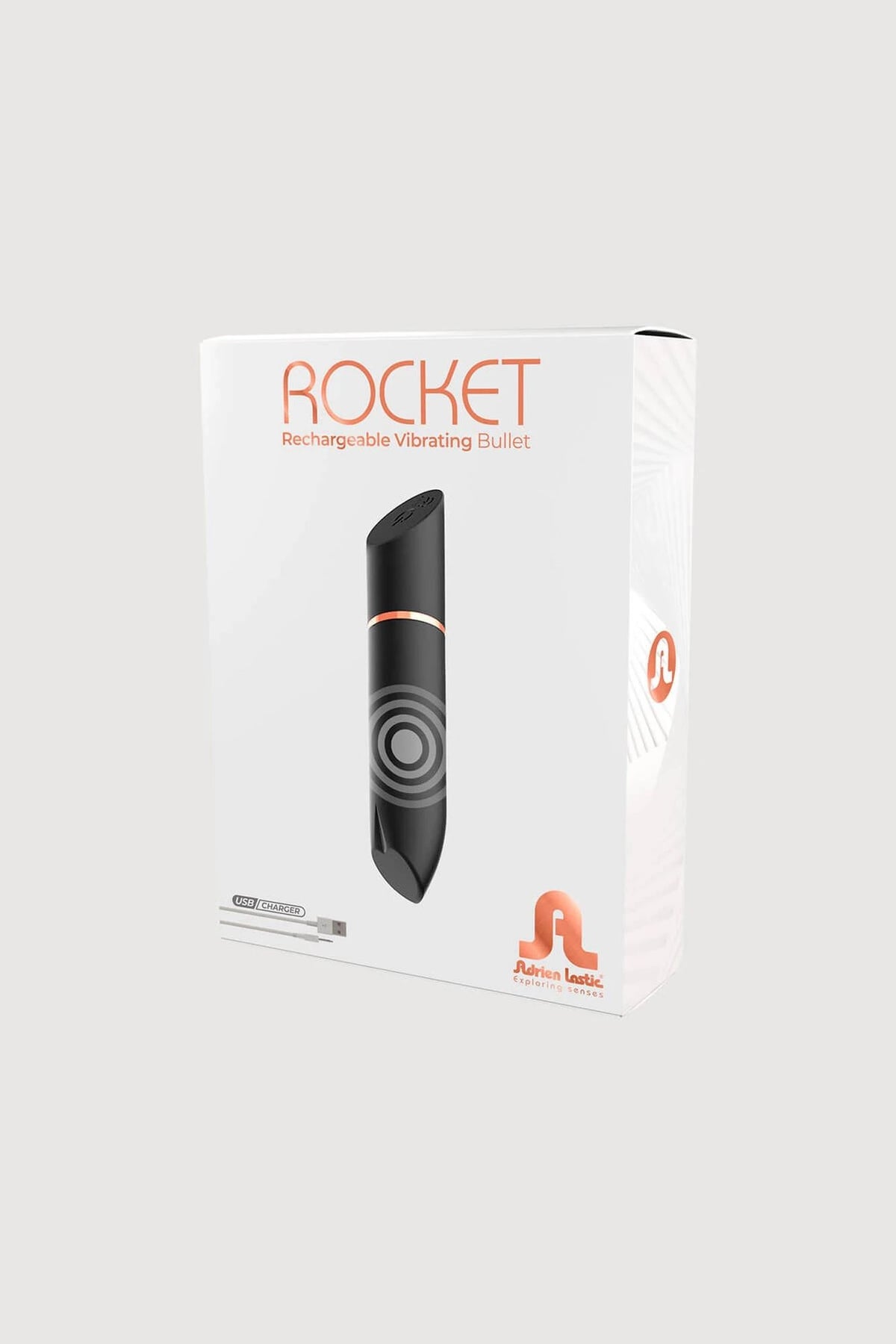 Vibratore bullet Rocket 10 funzioni – ricaricabile, nero | Adrien Lastic