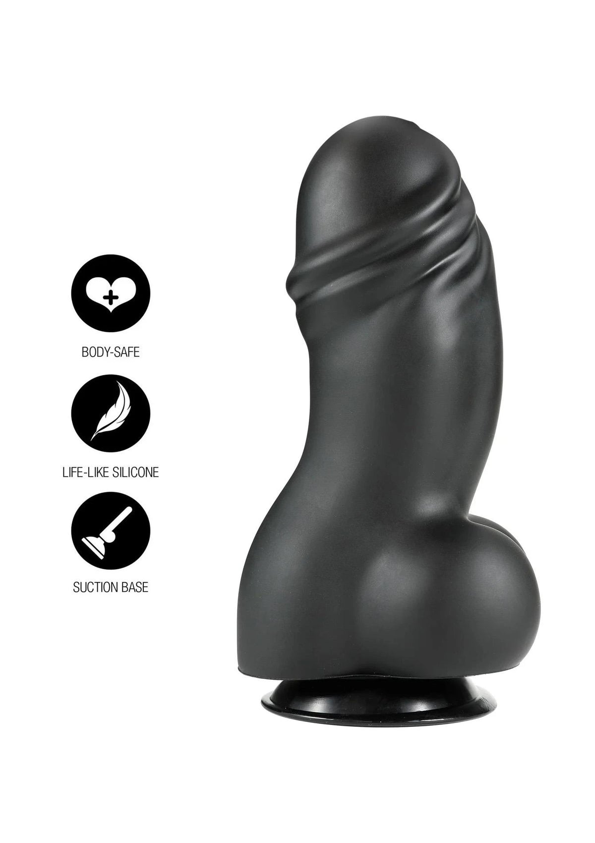 Dildo realista Fat Boys – com ventosa, wetlook, preto 30-20632-X-BLACK | Hidden Desire