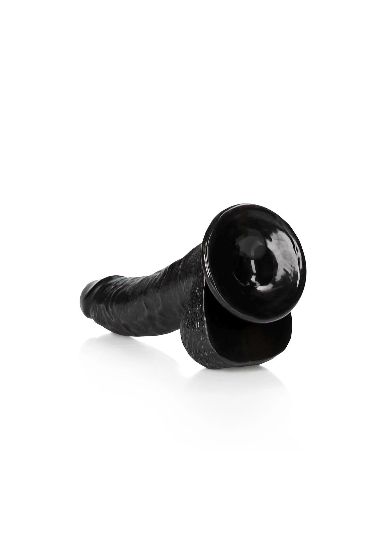 Realisztikus dildó Curved 8″″ 9.8 cm – tapadókorongos, fekete | RealRock