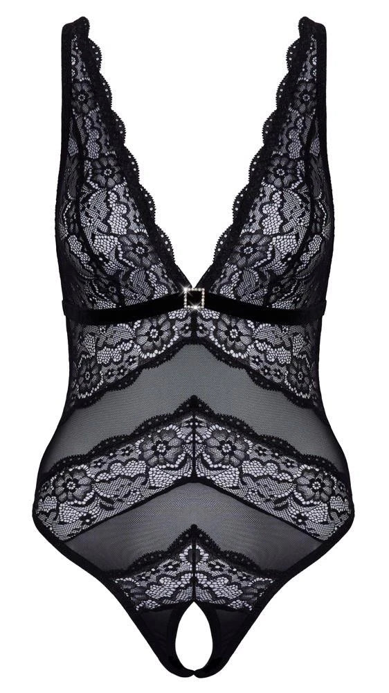 Bodysuit – lace, floral, black 26435291021 | Cottelli LINGERIE
