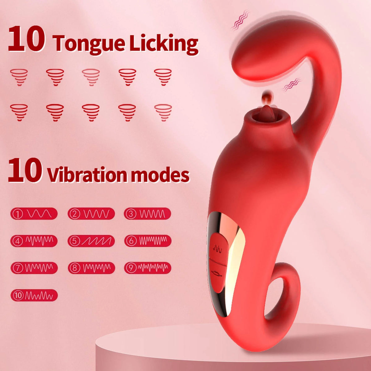Stimolatore clitorideo Merfi licking 10 funzioni – ricaricabile | Favorites
