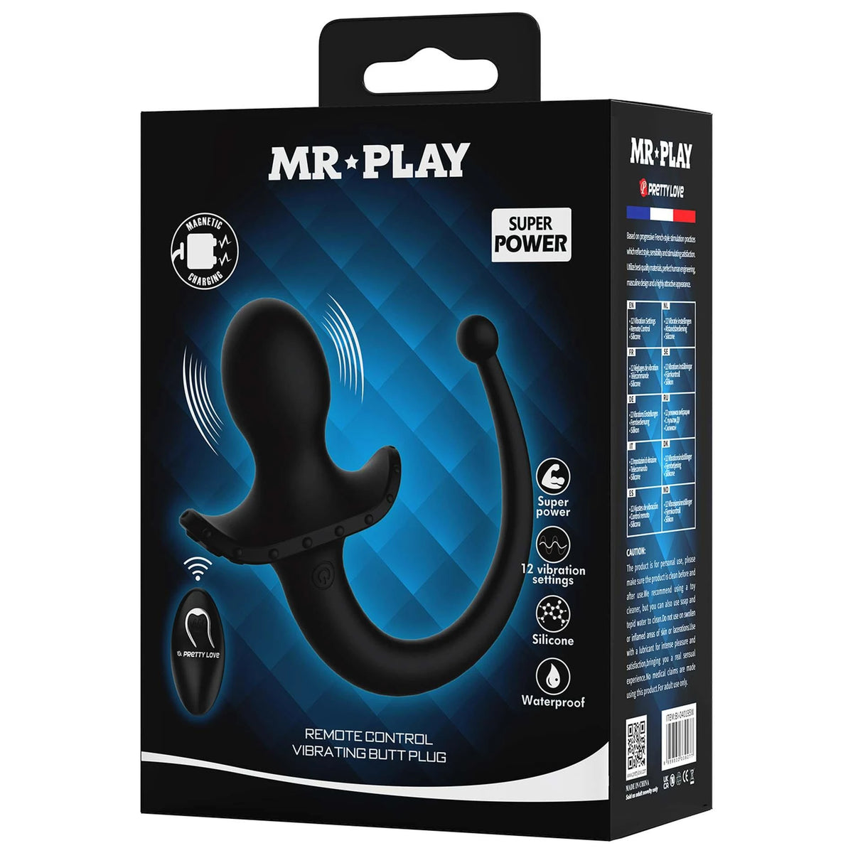 Plug anale 12 funzioni – vibrante, con telecomando BI-040195W | Mr. Play