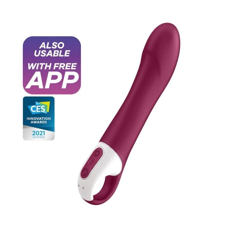 Vibratore punto G Heat – controllo da app, riscaldante, bordeaux | Satisfyer