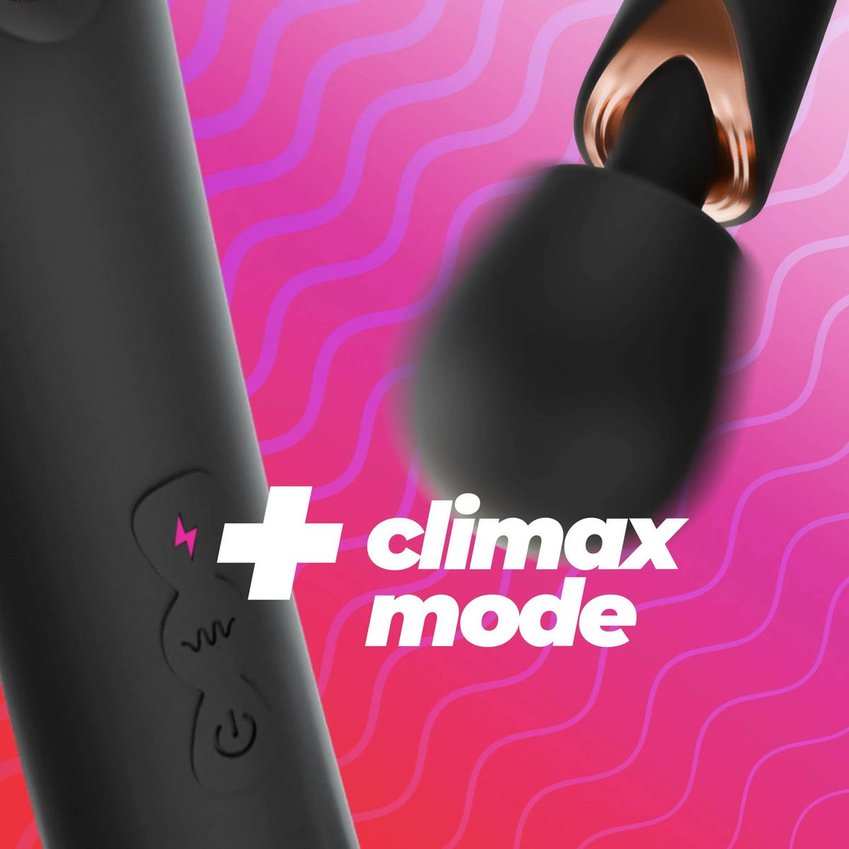 Massajador wand Holly 10 funções – recarregável, preto | Crushious