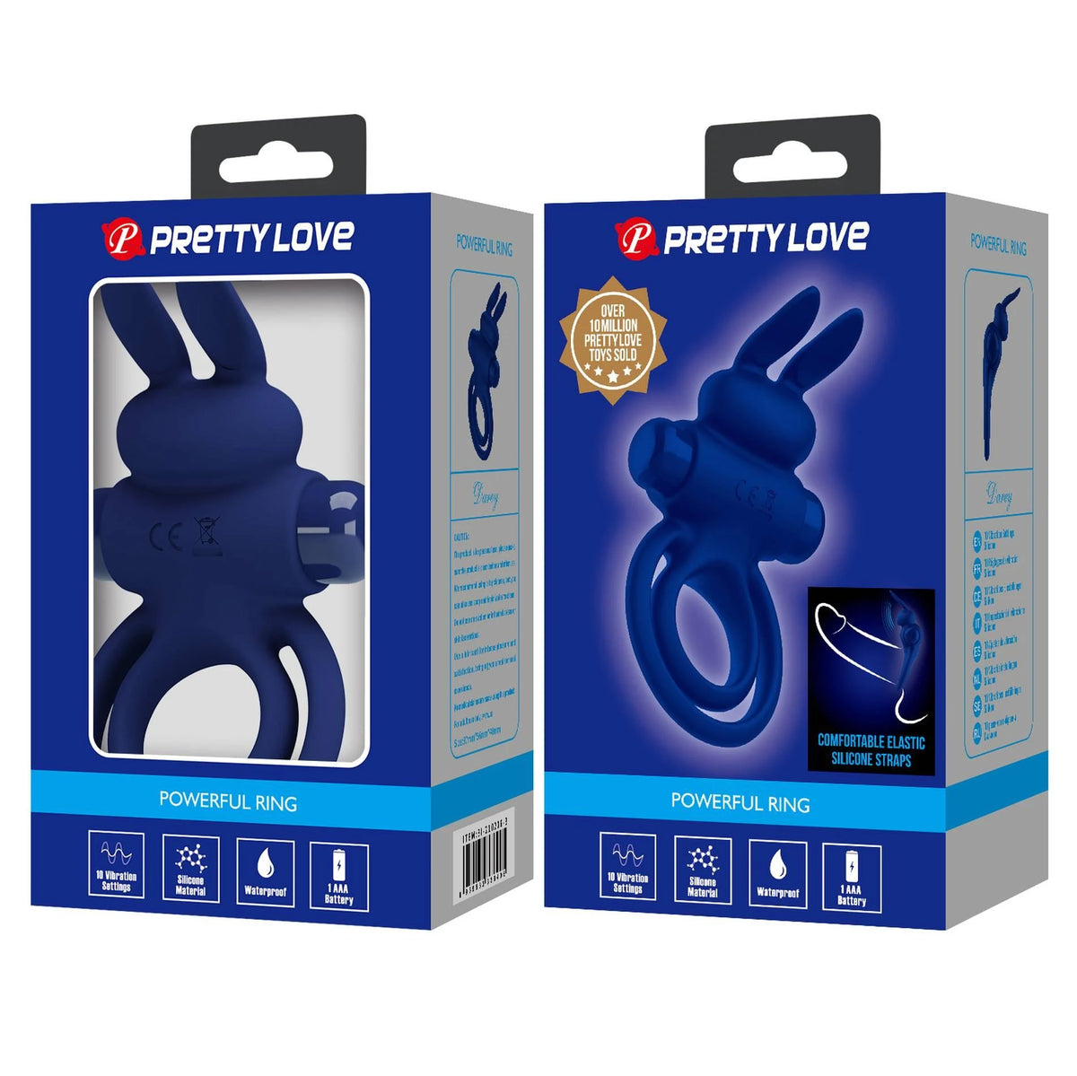 Anillo para el pene 10 funciones – vibrador, negro BI-210206-3 | Pretty Love