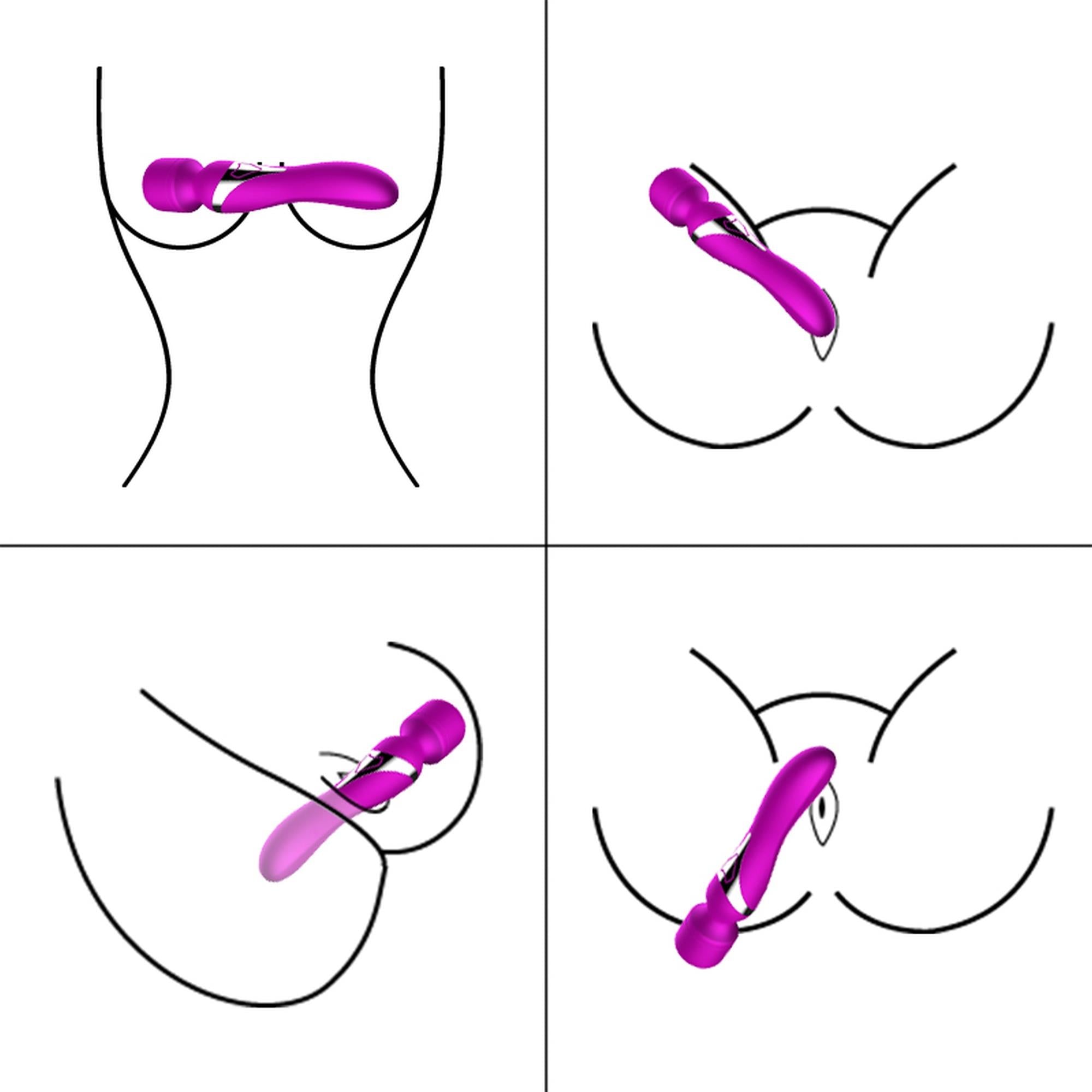 Stymulator-Silicone Dual Massager USB 7+7 Function Purple