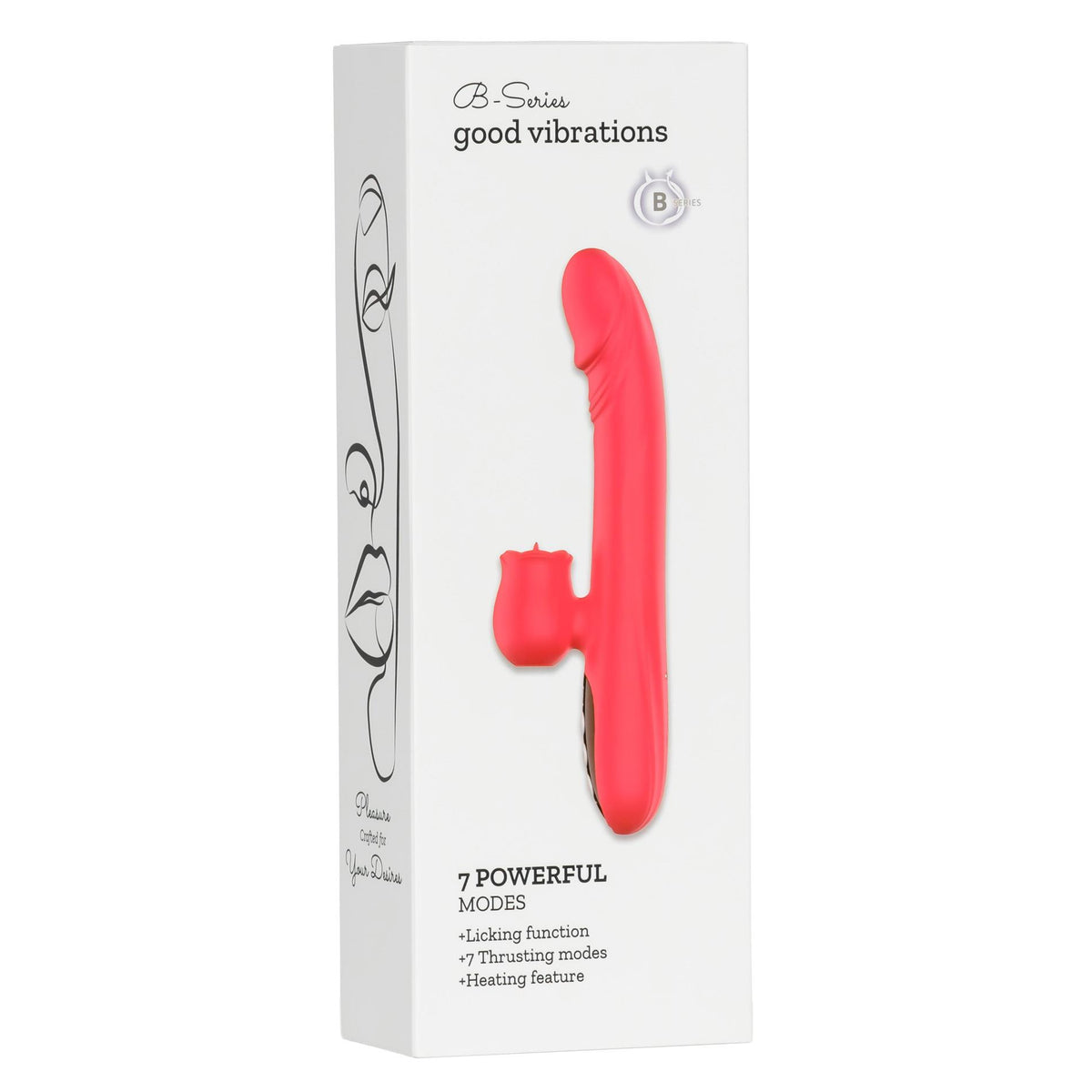 Stimulateur clitoridien Licking 7 7 fonctions – rechargeable, chauffant, rouge | Favorites