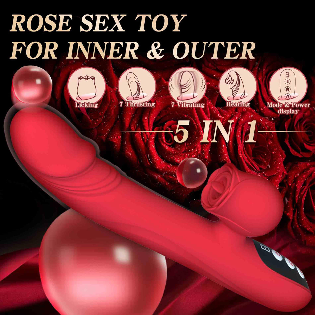 Stimulateur clitoridien Licking 7 7 fonctions – rechargeable, chauffant, rouge | Favorites