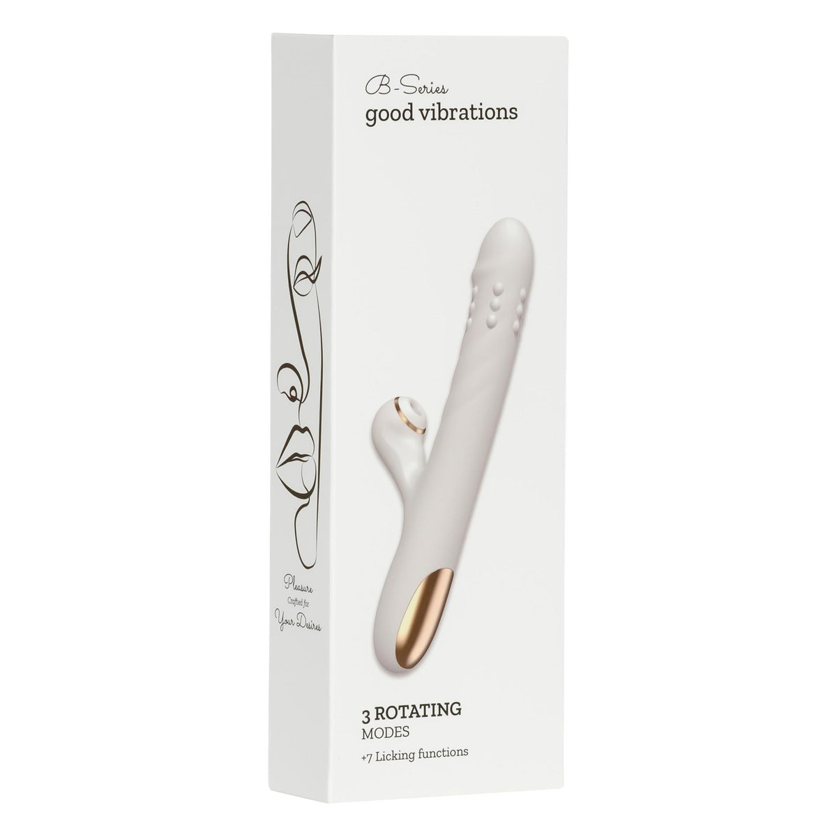 Clitoral stimulator licking 3 functions – rechargeable, rotating, white | Favorites