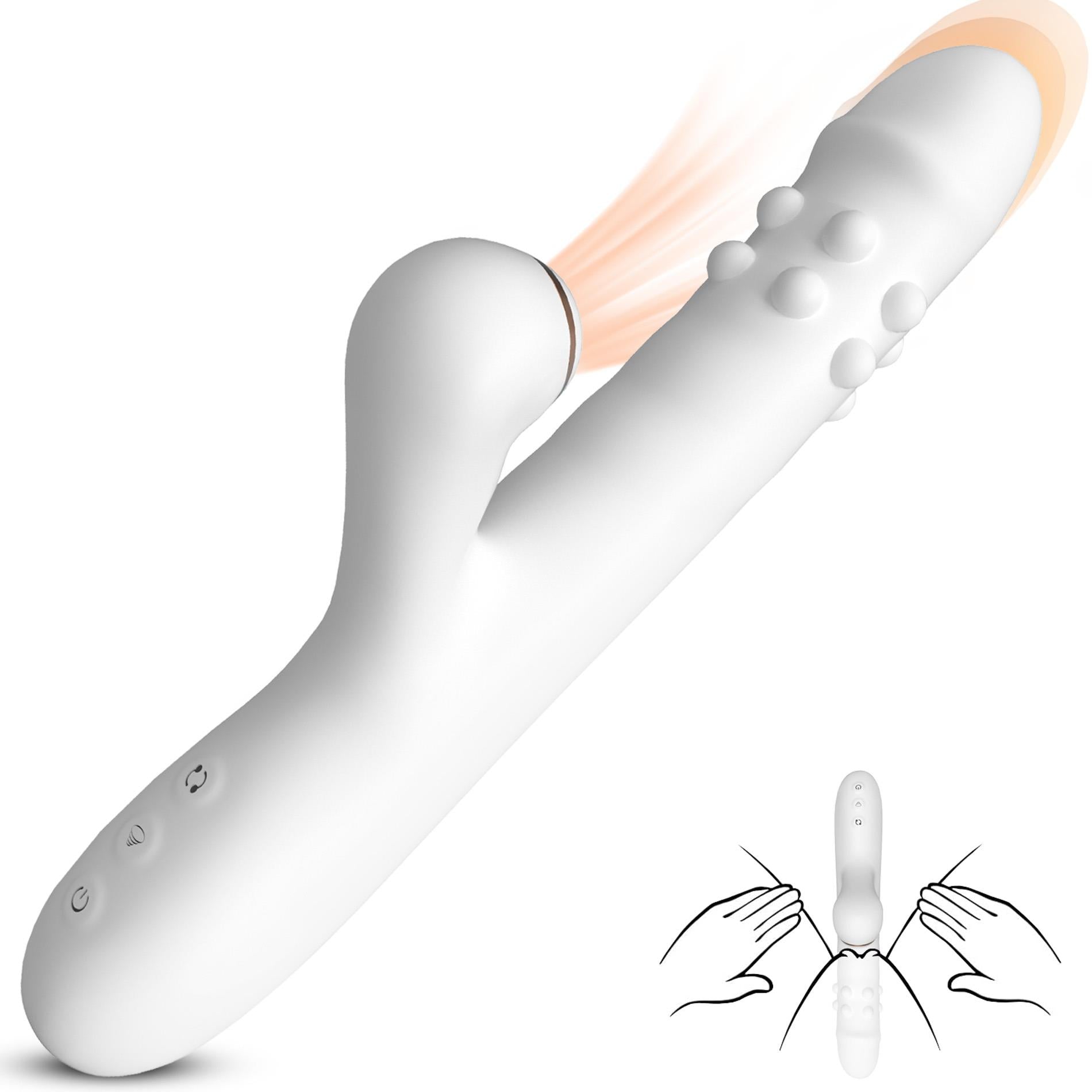 Vibromasseur en silicone - 3 fonctions rotatives et 7 fonctions de léchage