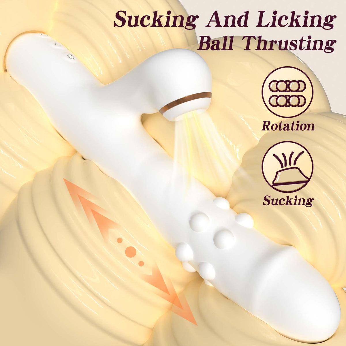Clitoral stimulator licking 3 functions – rechargeable, rotating, white | Favorites