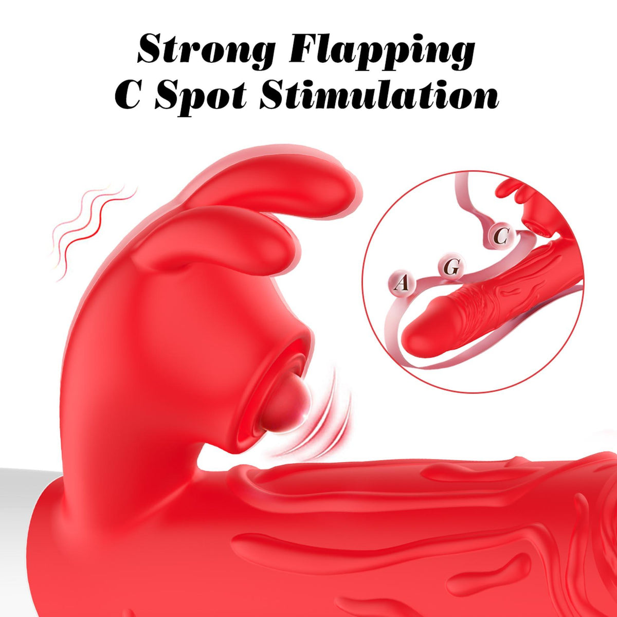 Estimulador de clitóris Flapping 7 funções – recarregável, com impulso, vermelho | Favorites