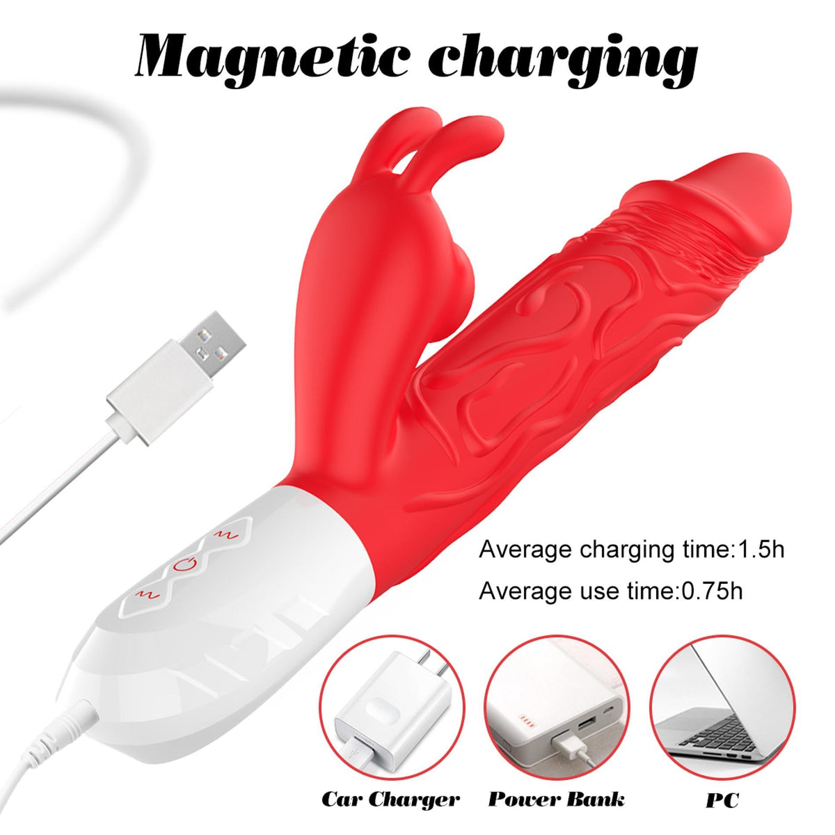 Estimulador de clitóris Flapping 7 funções – recarregável, com impulso, vermelho | Favorites