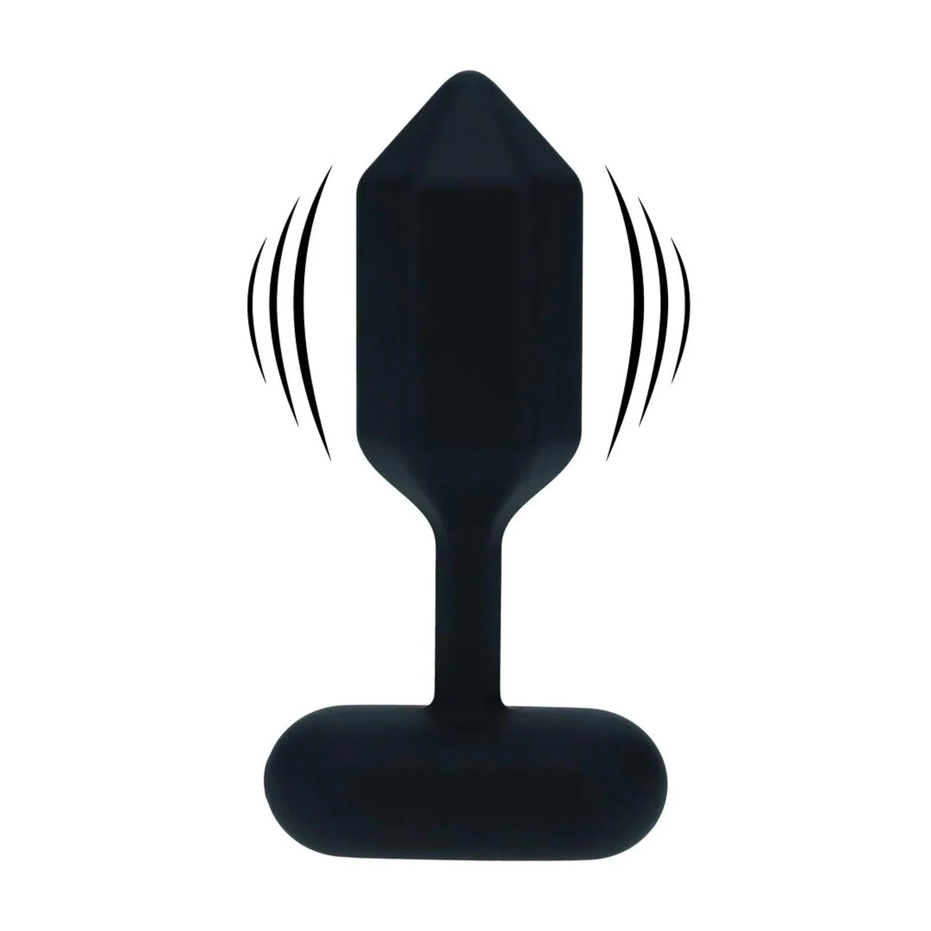 Hexagonal Vibrating Silicone Anal Plug - S - Black