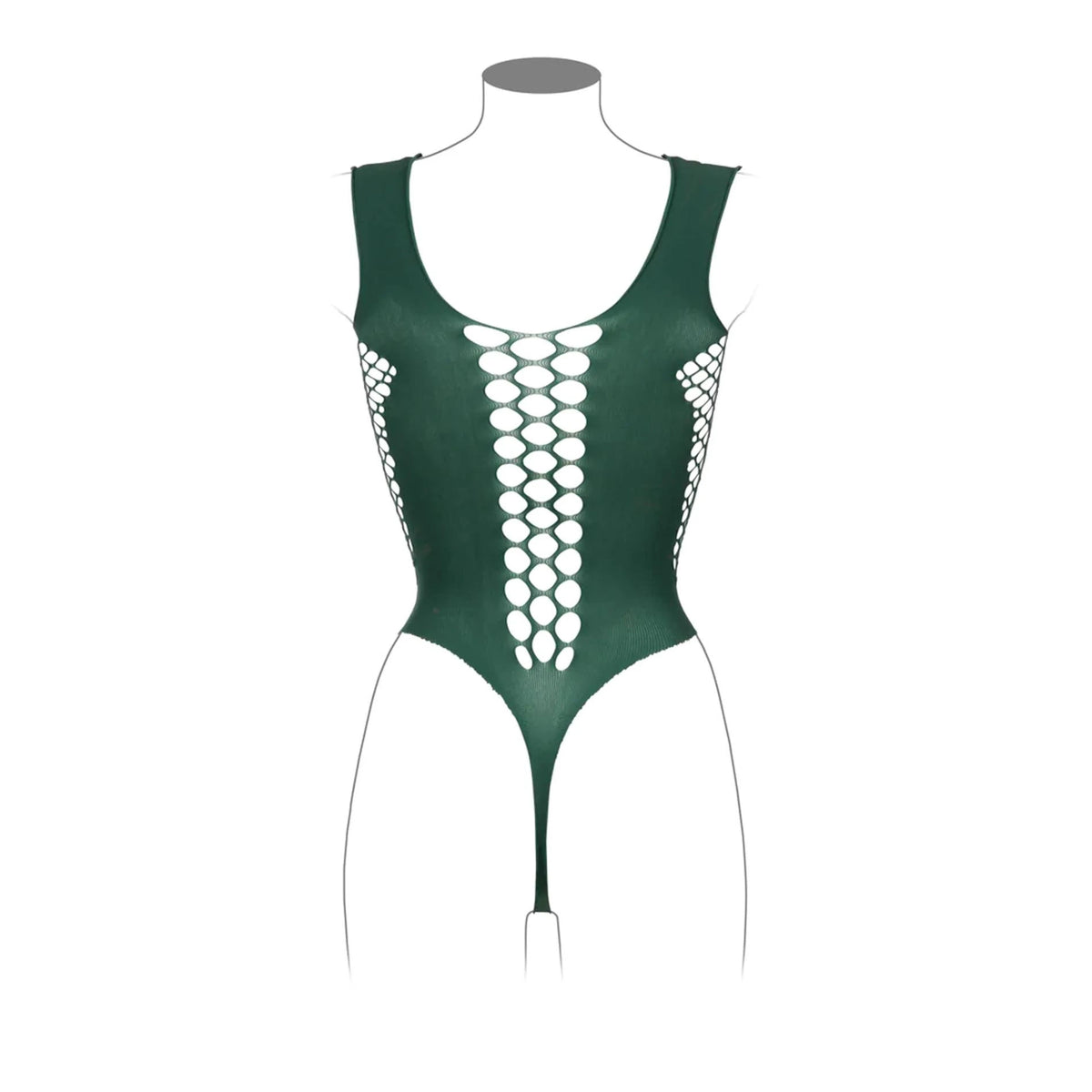 Body Neck Opaque Panels – verde | Le Désir