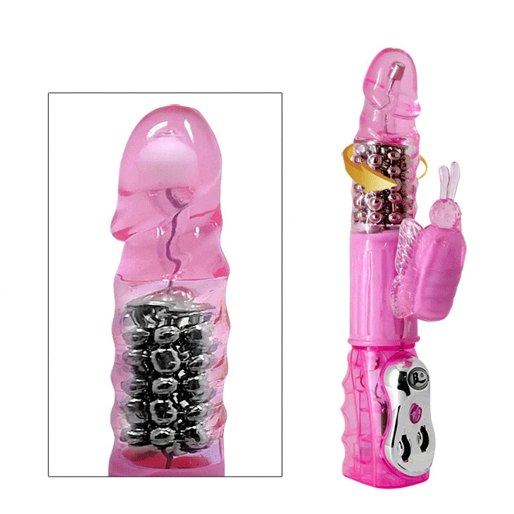 Vibrador rabbit – rotatorio, rosa BW-020033 | Baile