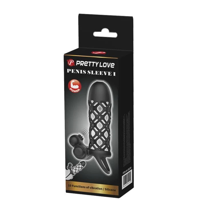 Guaina per il pene 10 funzioni – vibrante, nera | Pretty Love
