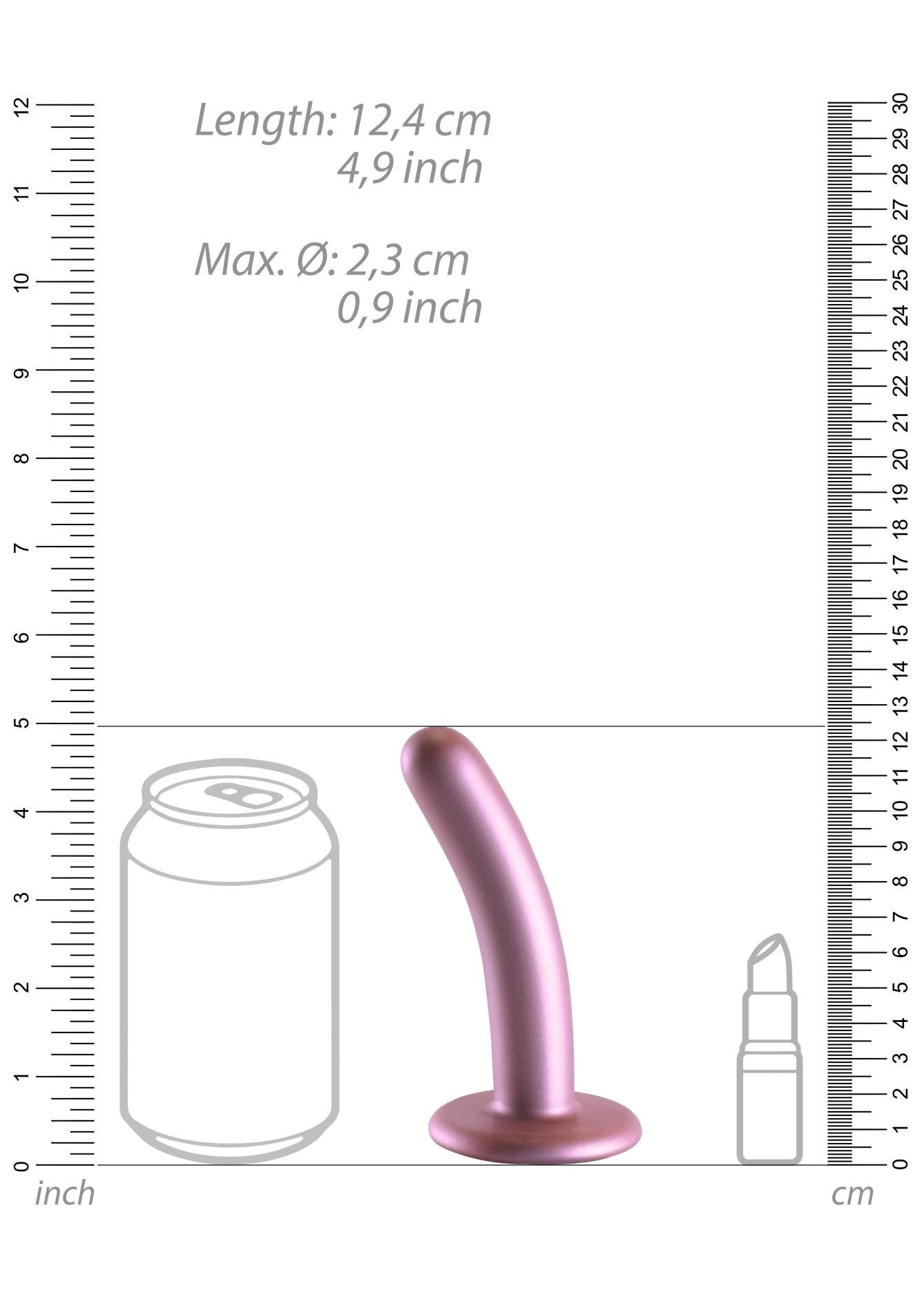 Smooth Silicone G-Spot Dildo - 5'' / 12 cm - Rose Gold