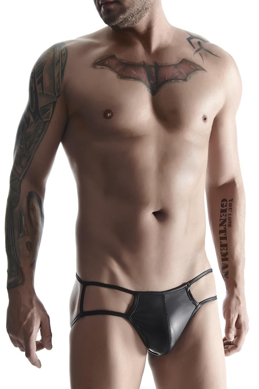 String homme wetlooka otwartym elementem – wetlook, ouvert 65-BRI001-BLACK-S | Regnes Fetish Planet