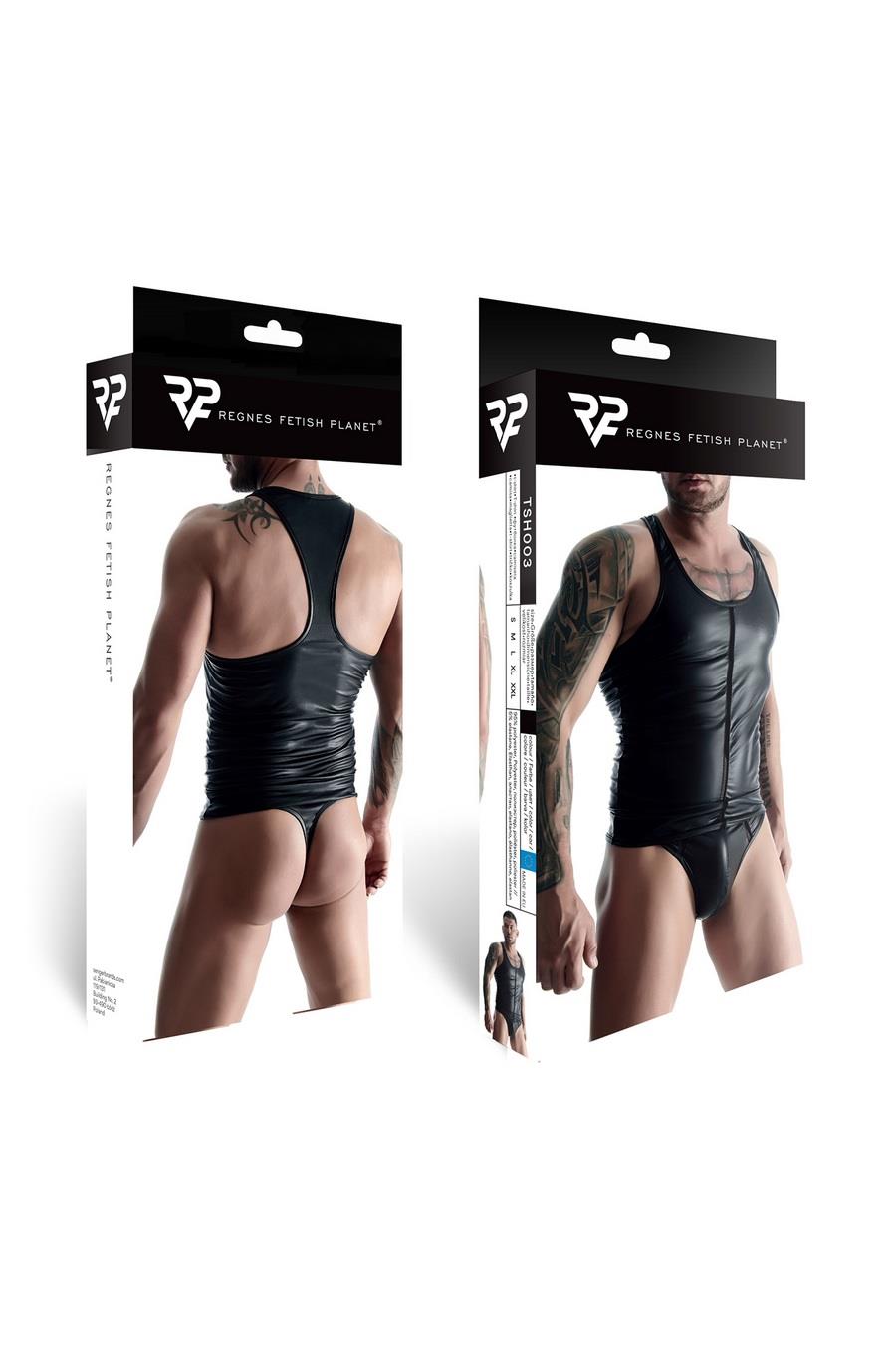 Camiseta de hombre wetlooka bez rękawów elastyczną – wetlook | Regnes Fetish Planet