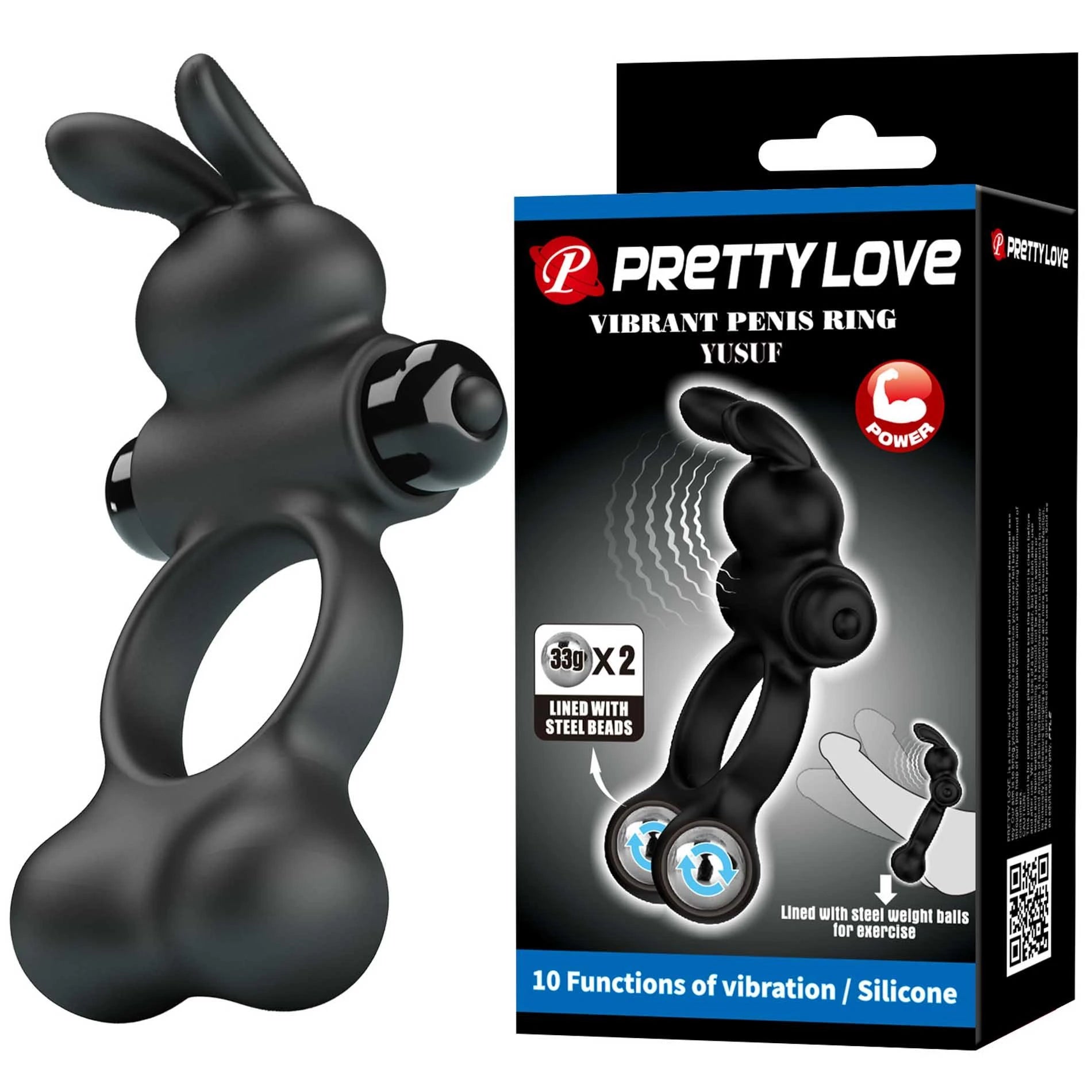 PRETTY LOVE - Anneau Vibrant pour Pénis YUSUF 10 fonctions