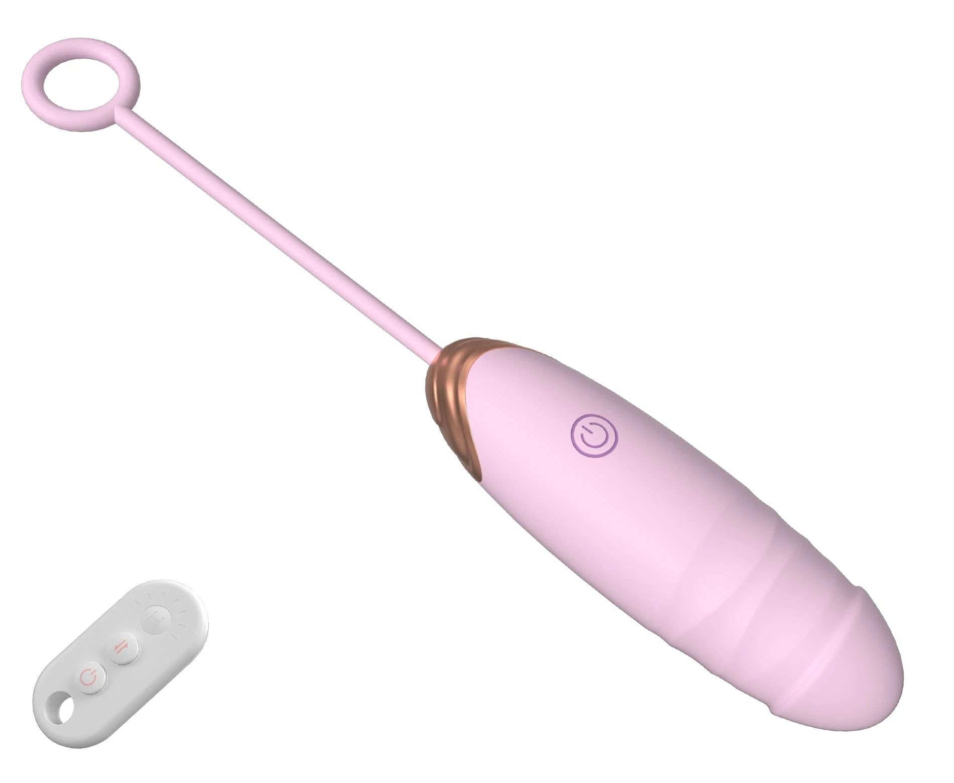 Œuf d'amour vibrant en silicone USB 7 fonctions de vibration et de poussée / Télécommande rose