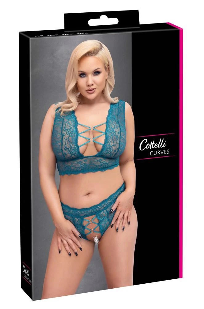 Ensemble soutien-gorge sarcelle 4XL