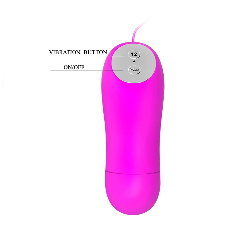 Huevo vibrador 12 funciones – con mando a distancia, fucsia | Baile