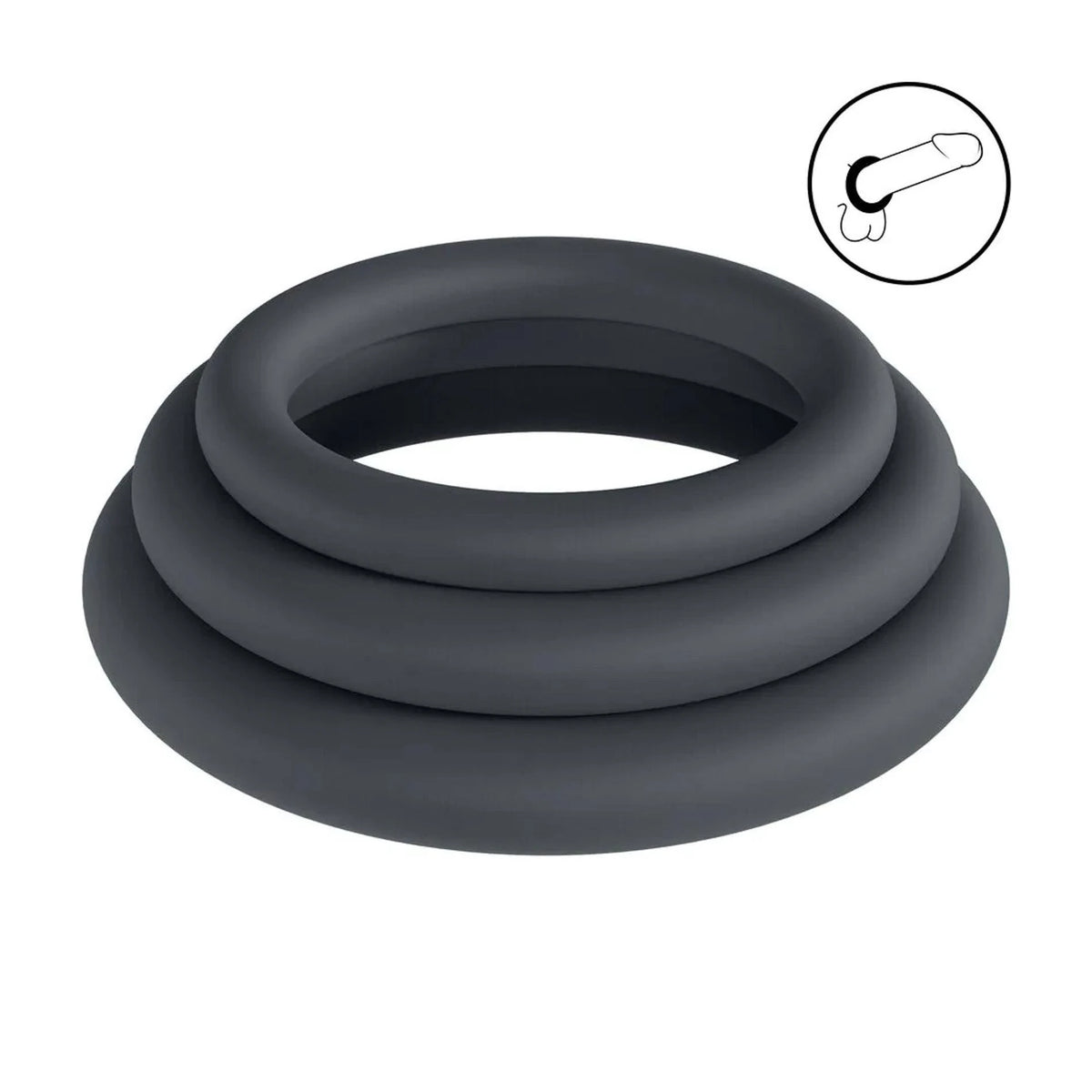Anillo para el pene – negro 36-LVL01-0007BLK | Levelz