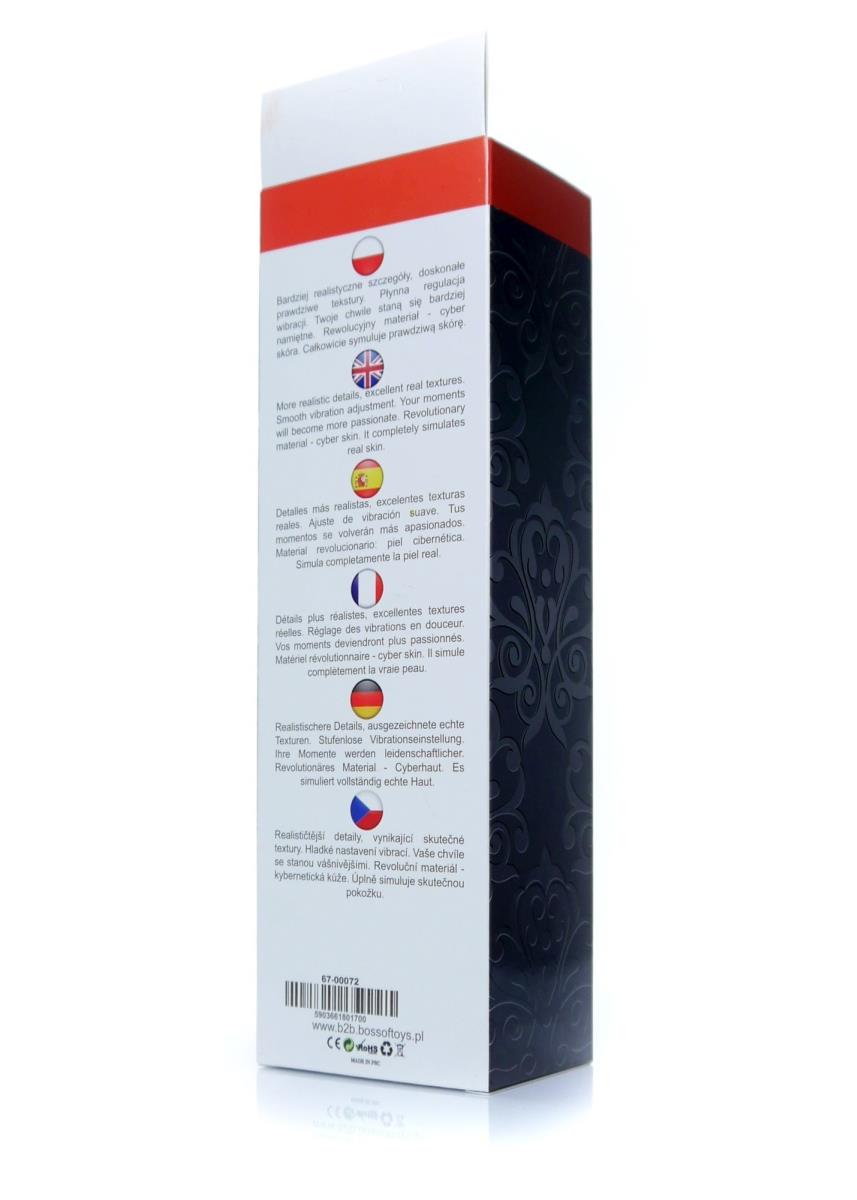 Vibrador realista – em cyberskin, preto | Favorites