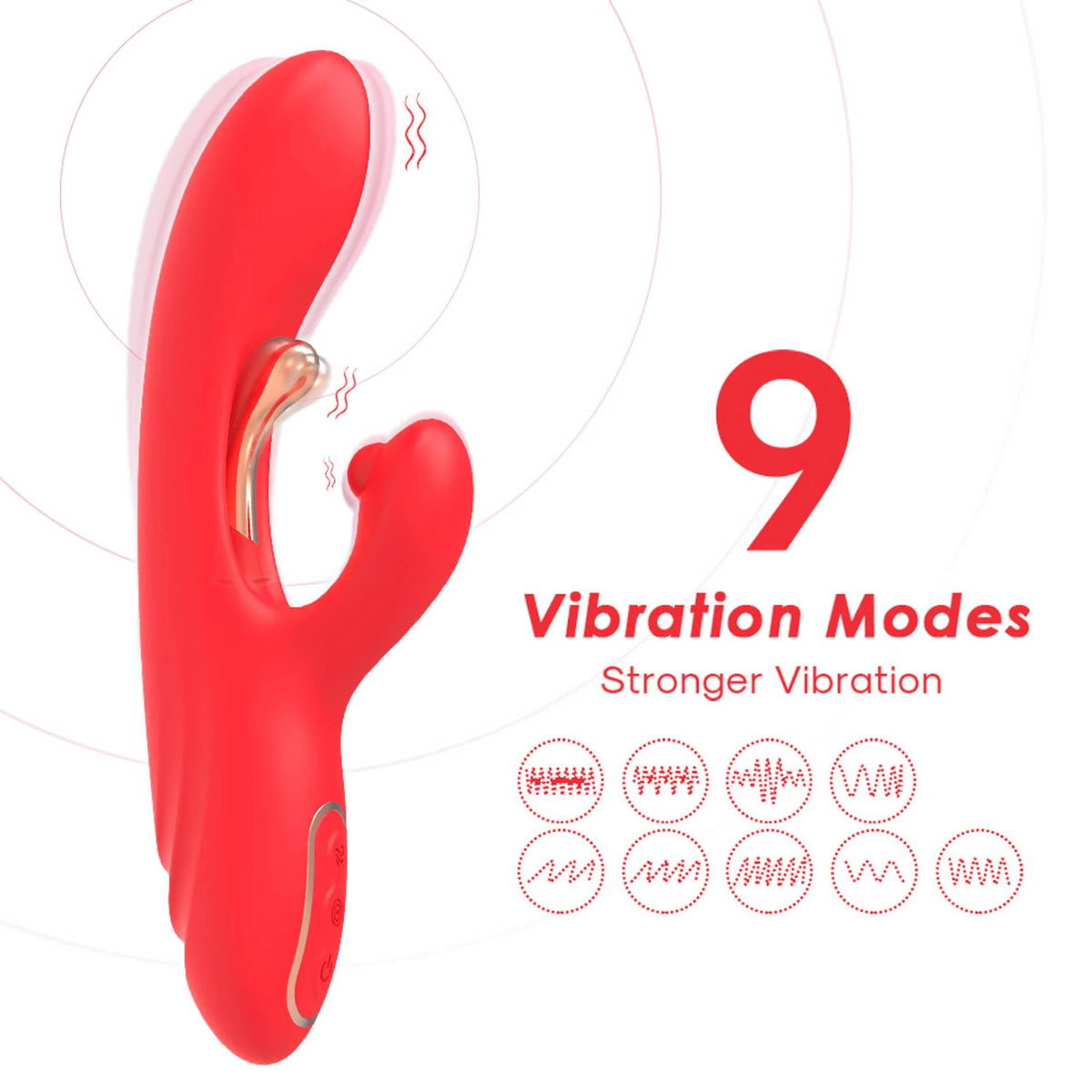 Rabbit vibrátor Nirvana point 9 funkció – újratölthető, piros | Favorites