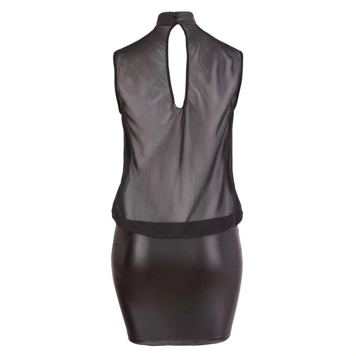 Vestido – mini, con aberturas, negro | Cottelli CURVES