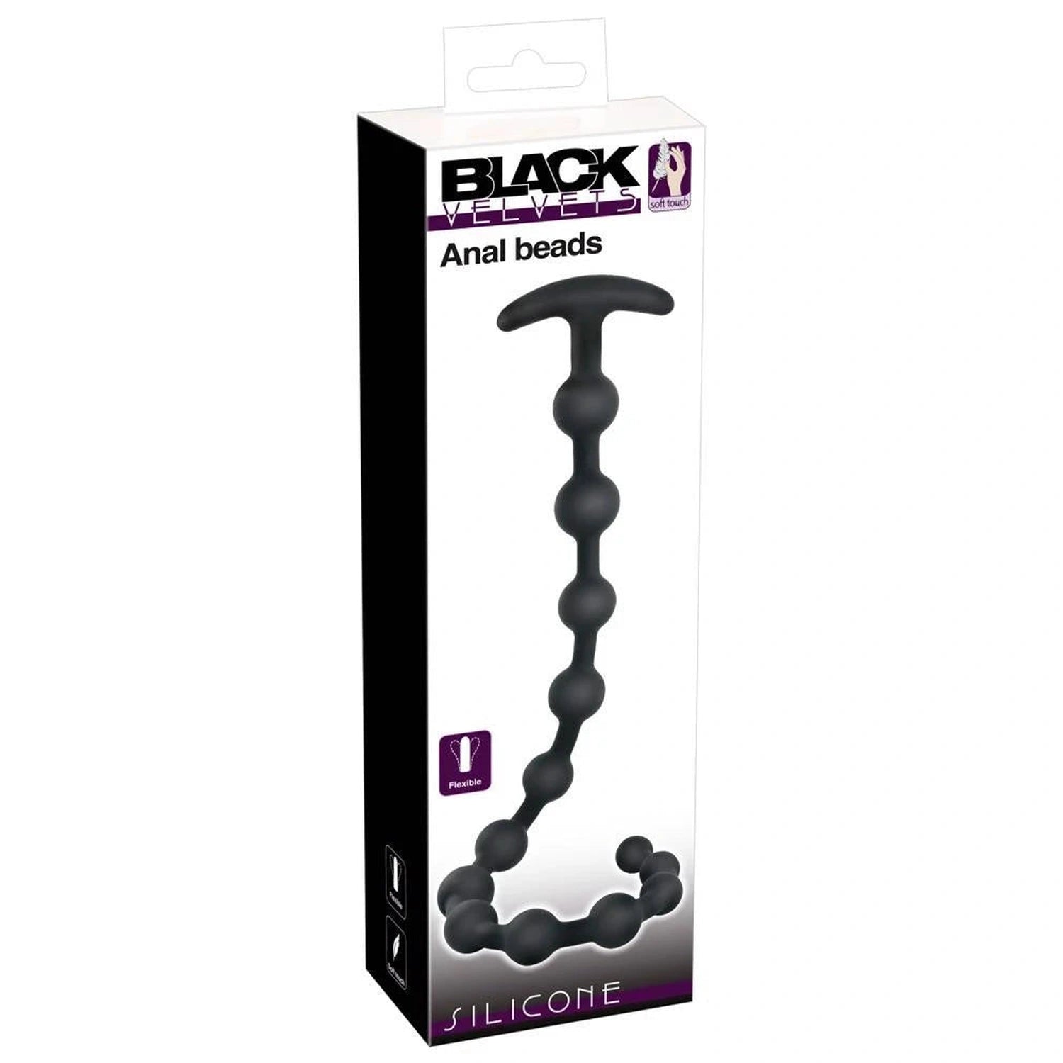 Perles anales noires en silicone Black Velvets