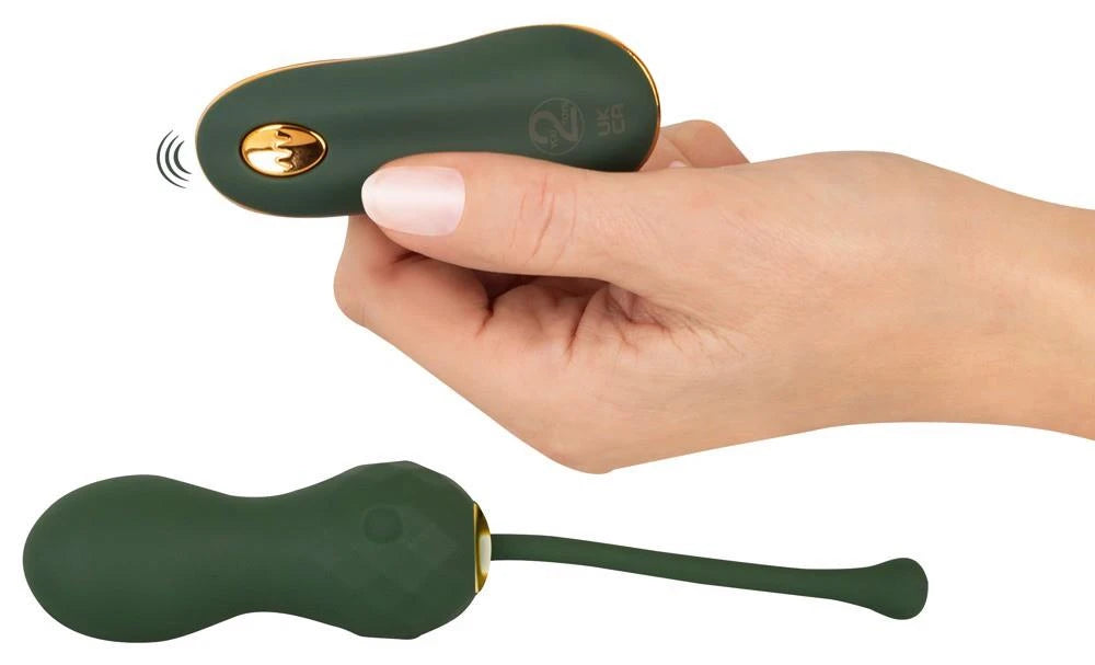Kegel balls Luxurious 10 functions – remote control, green | Emerald Love