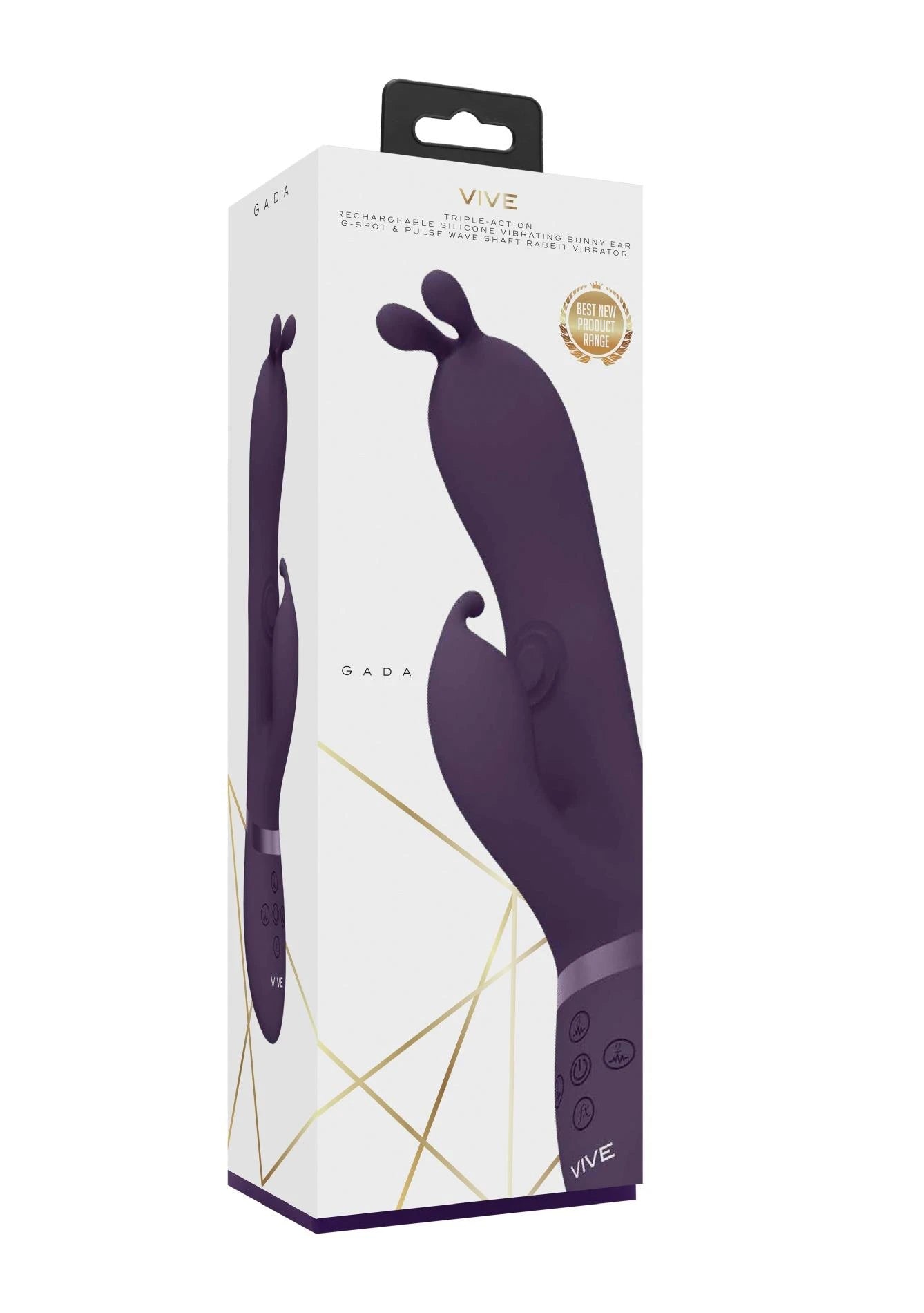 Gada - Lapin Vibrant à Oreilles G-Spot avec Tige à Ondes Pulsées