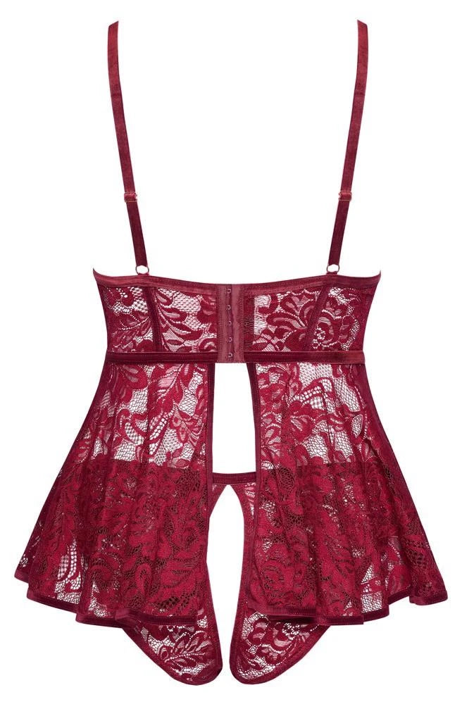 Completino – in pizzo, aperto, rosso 27416953051 | Cottelli CURVES