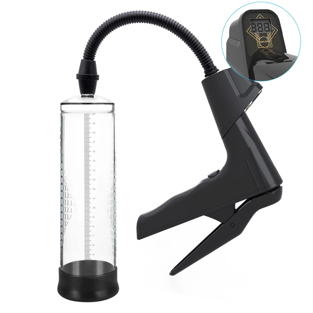 Pompe à pénis Manual digital display – transparente 60-00054 | Favorites